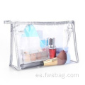 Bolsa de cremallera de bolsa cosmética transparente cosméticos portátiles